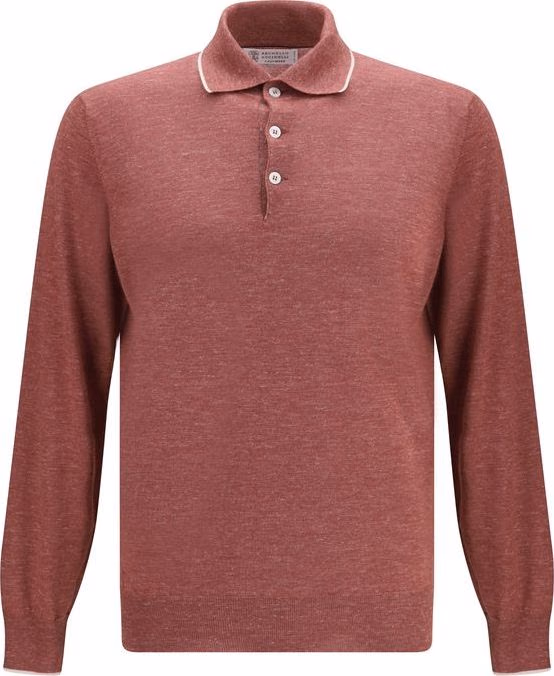 Brunello Cucinelli Bordeaux Cashmere Polo Shirt