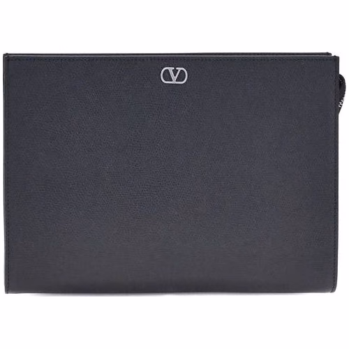 Valentino Garavani Black Calf Leather Bos Taurus Wallet