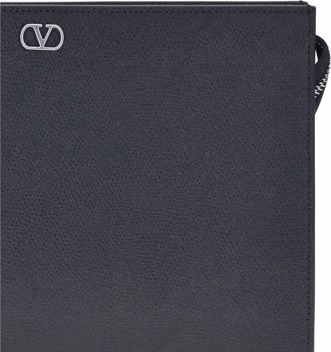 Valentino Garavani Black Calf Leather Bos Taurus Wallet