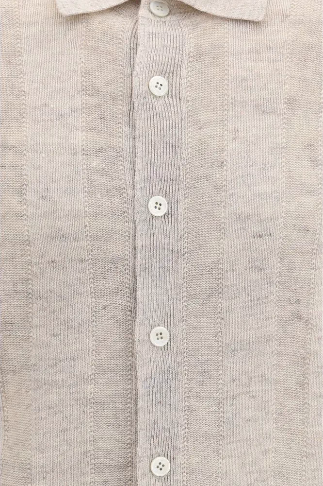 Brunello Cucinelli Beige Cotton Polo Shirt