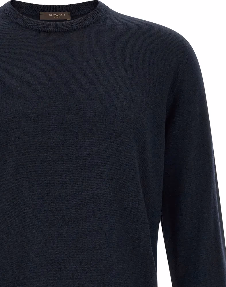 ZANONE Blue Virgin Wool Cardigan