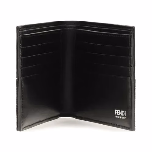 Fendi Black Calf Leather Bos Taurus Wallet
