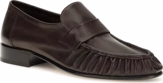 The Row Brown Calf Leather Bos Taurus Slip-On Loafers