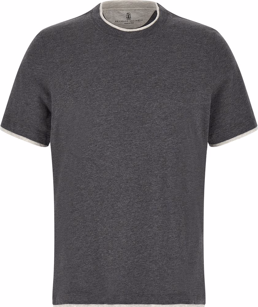 Brunello Cucinelli Gray Cotton T-Shirt