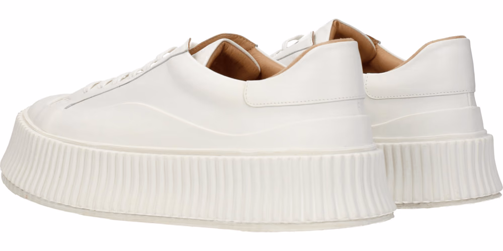 Jil Sander White Leather Platform Sneakers
