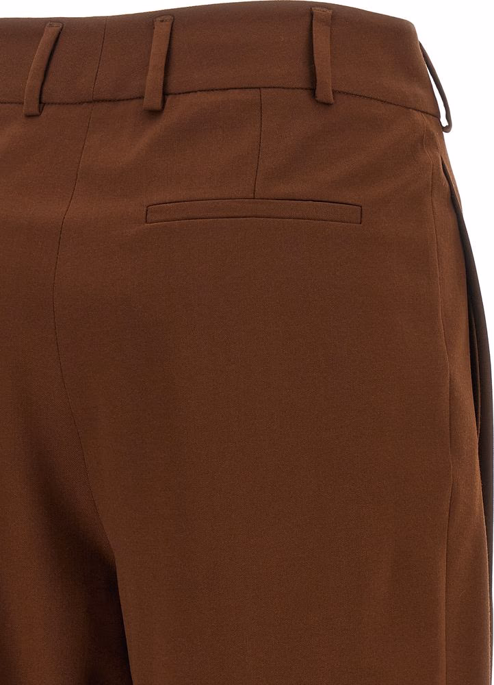 Alberto Biani Brown Wool Cropped Pants