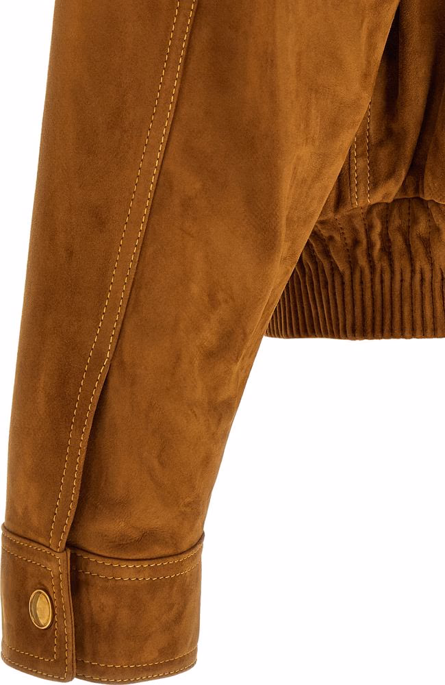 Versace Brown Lamb Leather Leather Jacket