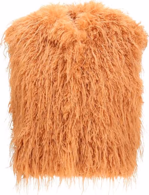 Orange Polyester Sleeveless Jacket