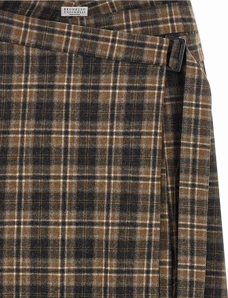 Brunello Cucinelli Brown Virgin Wool Mini Skirt