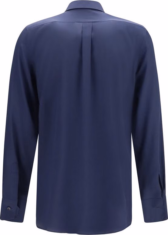 Dolce & Gabbana Blue Silk Dress Shirt