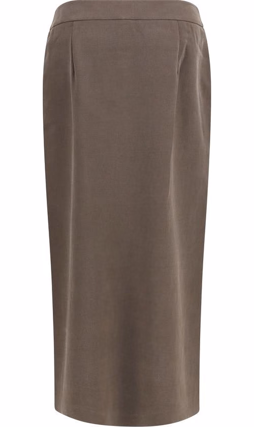Giorgio Armani Brown Silk Long Skirt