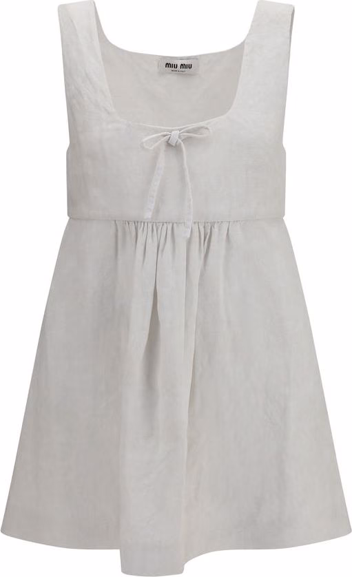 Miu Miu White Linen Casual Dress