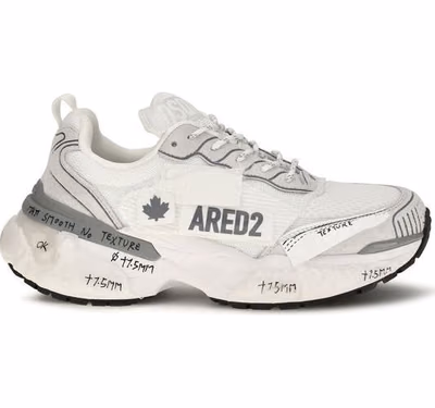 White Polyester Athletic Sneakers