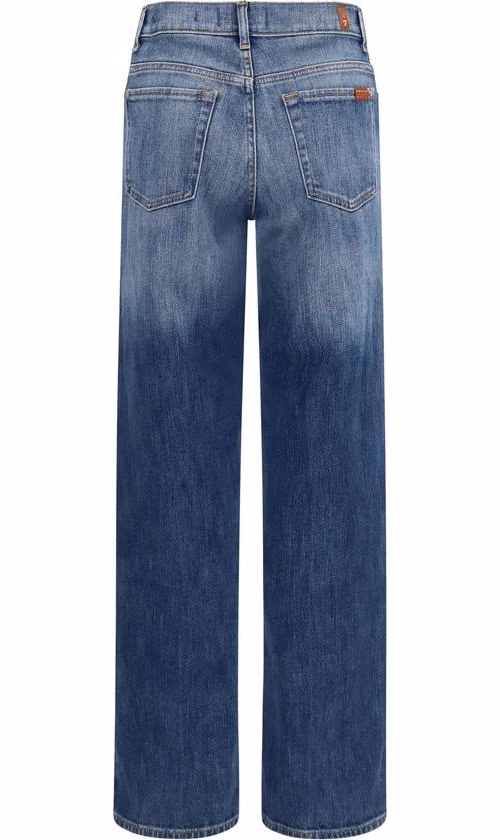 7FOR Blue Cotton Straight-Leg Jeans
