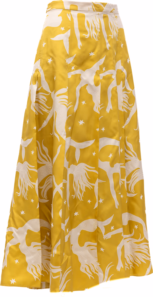 Valentino Garavani Yellow skirt with off-white details