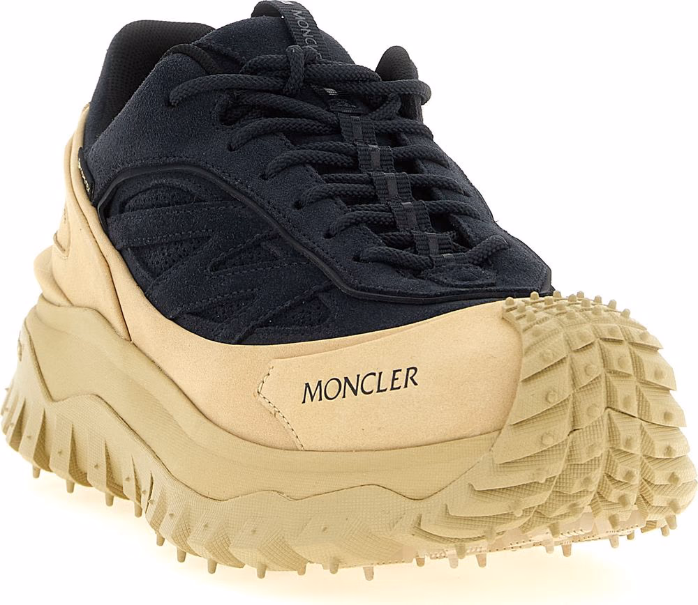 Moncler Blue Leather Athletic Sneakers