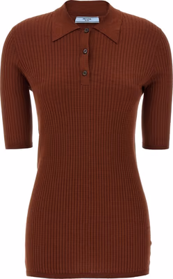 Brown Cotton Polo Shirt