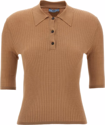 Beige Cotton Polo Shirt