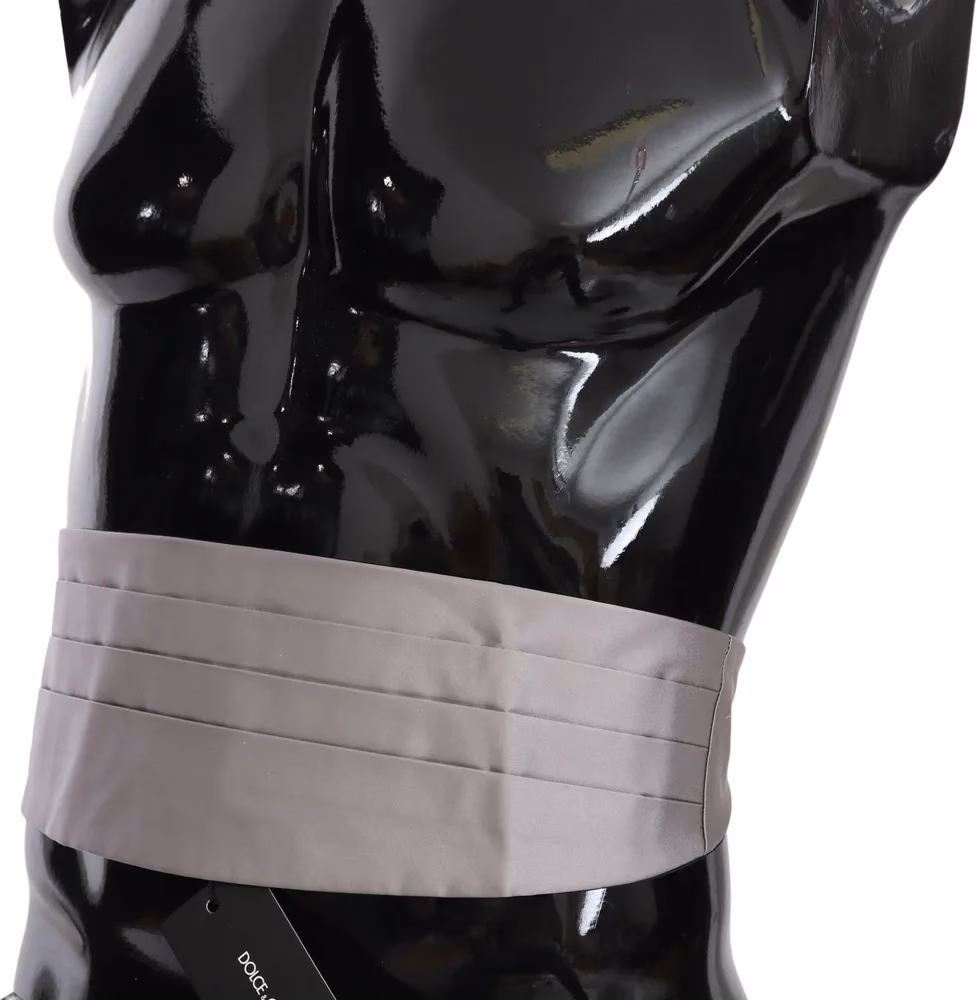 Dolce & Gabbana Gray Men Waist Belt 100% Silk Cummerbund