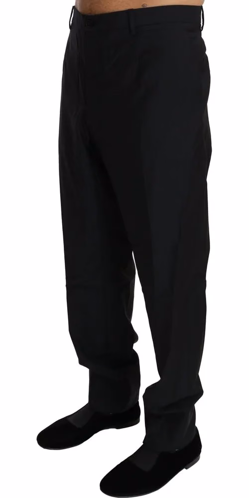Dolce & Gabbana Black Dress Formal Trouser Men Wool Pants