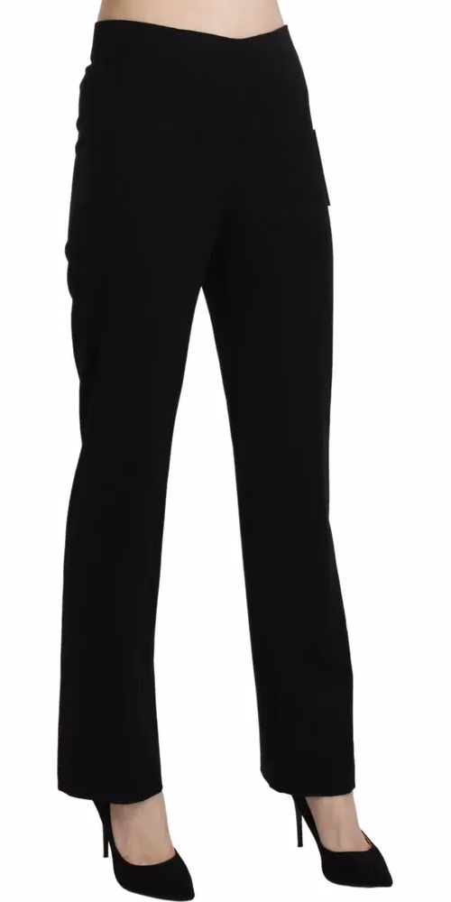 BENCIVENGA Black High Waist Straight Formal Dress Trouser