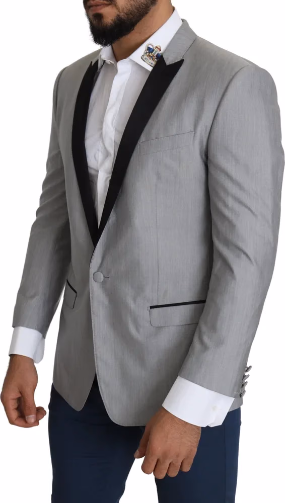Dolce & Gabbana Light Gray Single Breasted SARTORIA Blazer