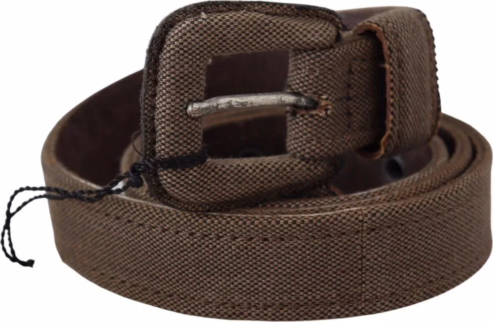 Costume National Brown Leather Logo Buckle Waist Belt