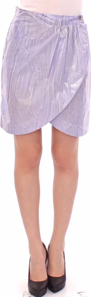 Licia Florio Purple Viscose Above-Knee Wrap Skirt