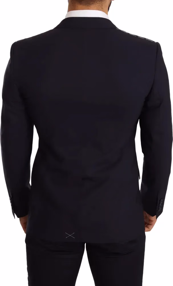 Dolce & Gabbana Navy Blue Wool Slim Fit MARTINI Blazer