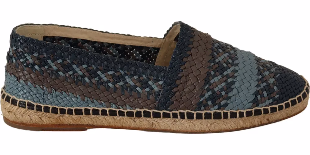 Dolce & Gabbana Blue Gray Slip On Buffalo Espadrille Shoes