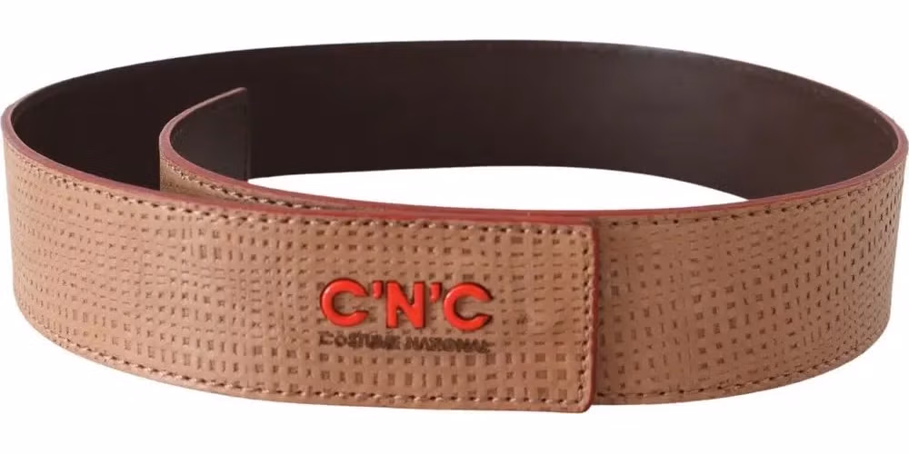 Costume National White Leather Logo Fashion Waist Belt