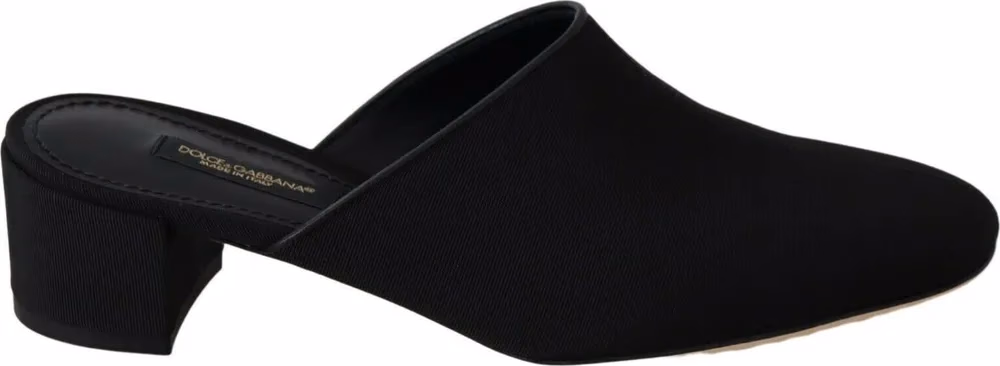 Dolce & Gabbana Black Grosgrain Slides Sandals Women Shoes