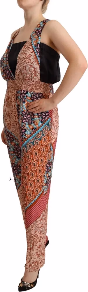 PINKO Multicolor Viscose Floral Print Women Jumpsuit Dress