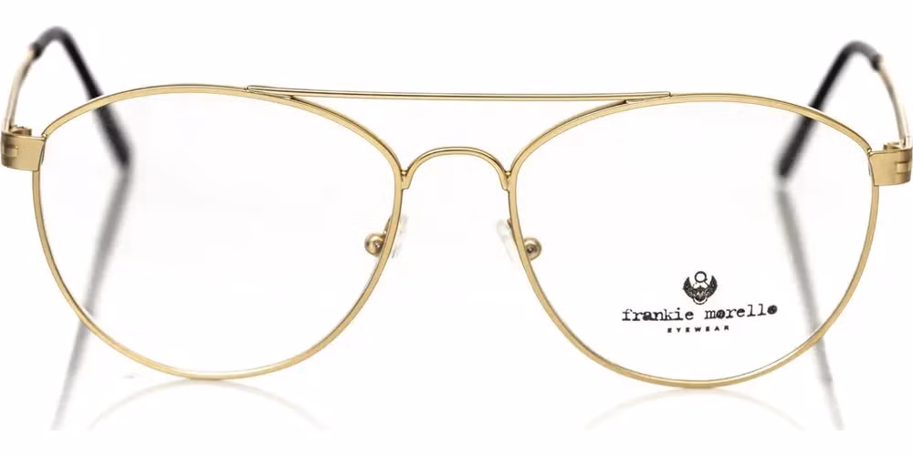 Frankie Morello Gold Metallic Men's Frame Aviator Eyeglasses
