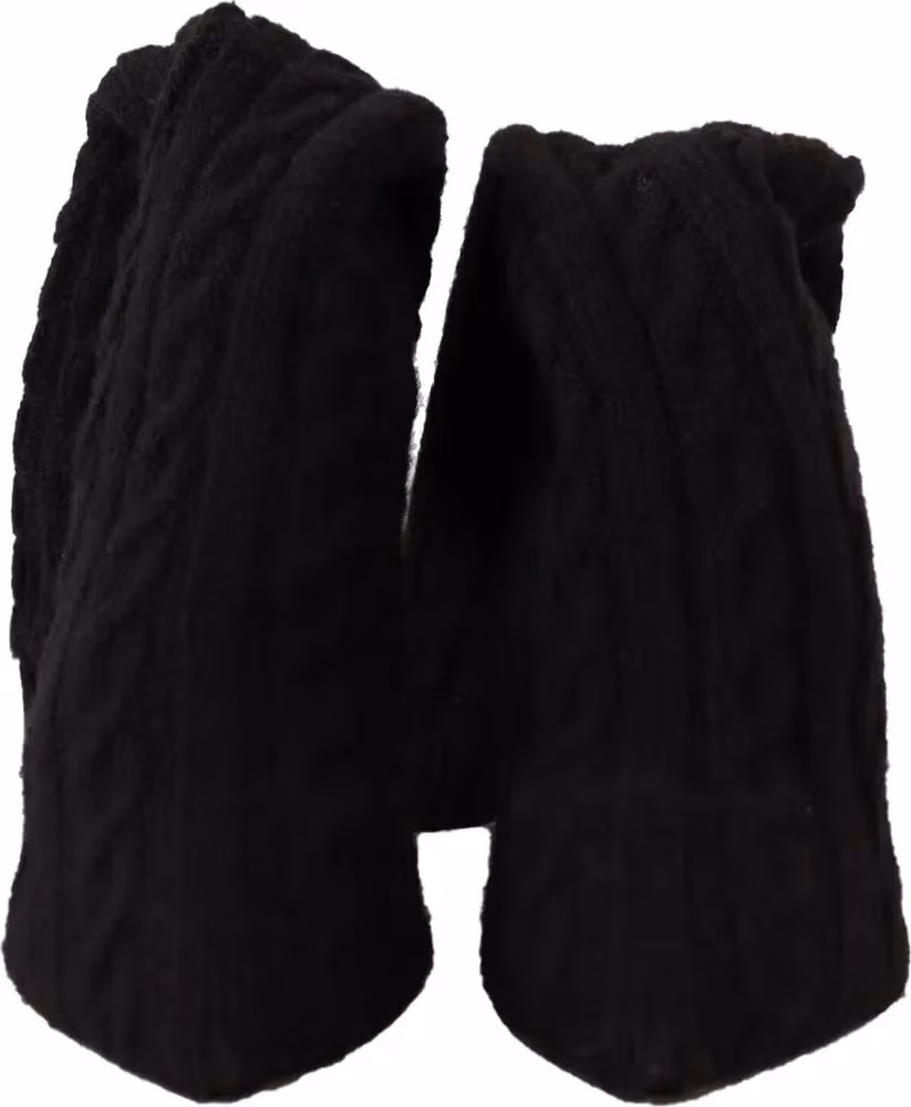 Dolce & Gabbana Black Stretch Socks Knee High Booties Shoes