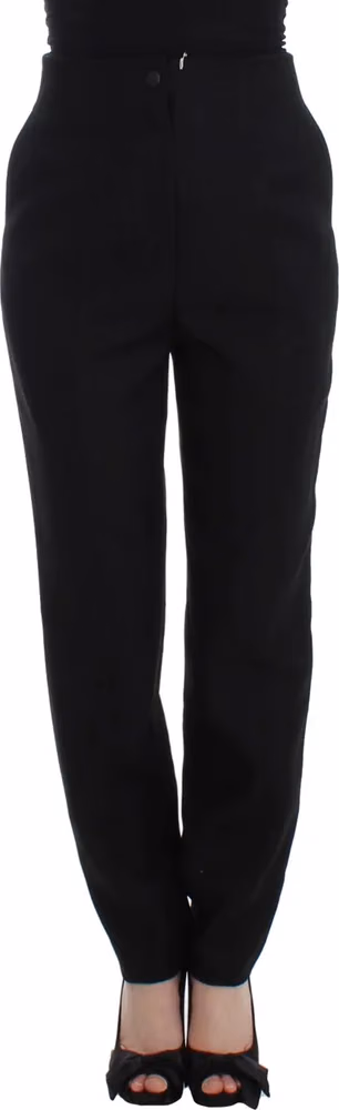 KAALE SUKTAE Black High Waist Straight Slim Dress Pants