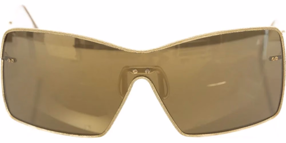Frankie Morello Gold Metallic Fiber Women Sunglasses