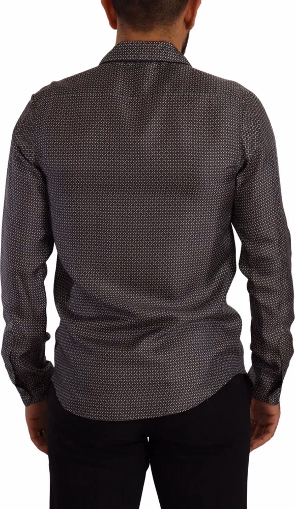 Dolce & Gabbana Gray Fantasy Pattern Pajama Top Mens Shirt