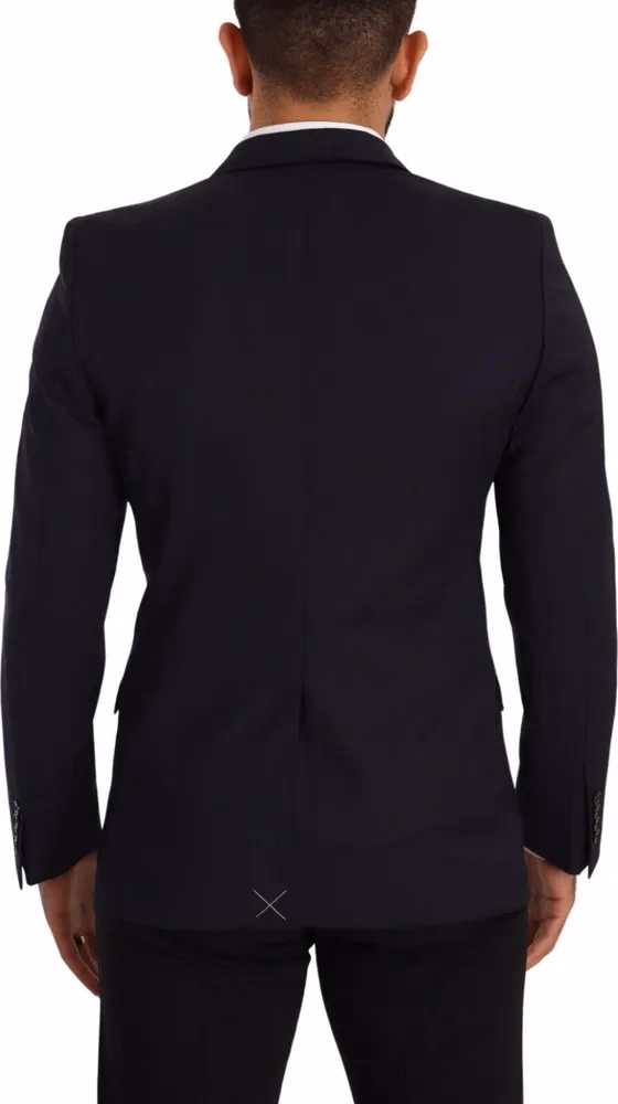 Dolce & Gabbana Dark Blue Single Breasted Coat MARTINI Blazer