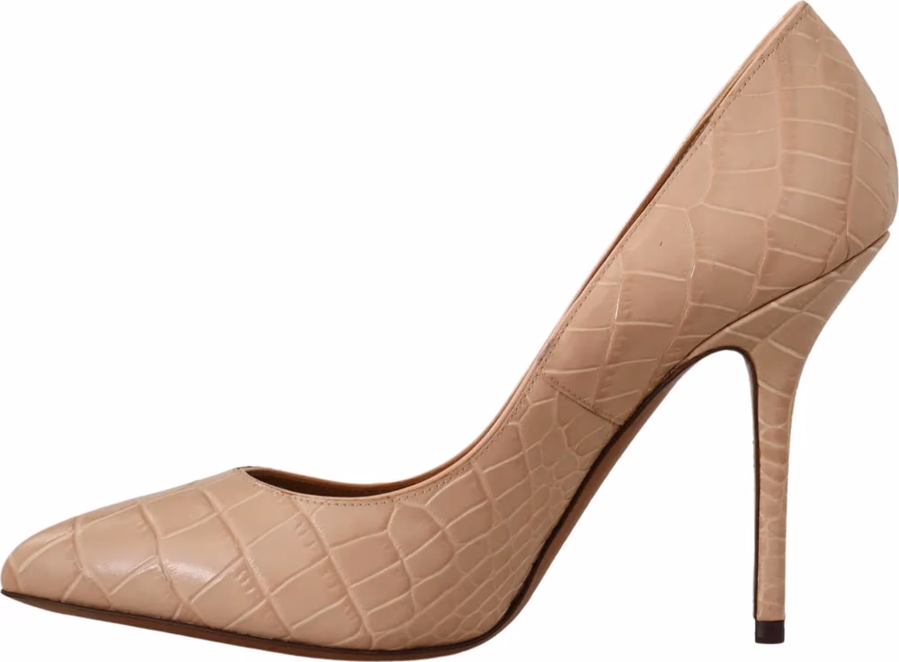 Dolce & Gabbana Beige Leather Bellucci Heels Pumps Shoes