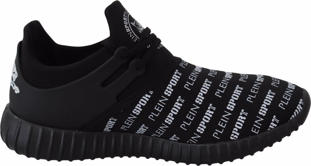Plein Sport Black Polyester Runner Henry Sneakers Shoes
