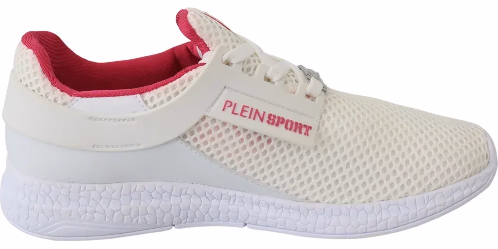 Plein Sport White Polyester Runner Becky Sneakers Shoes