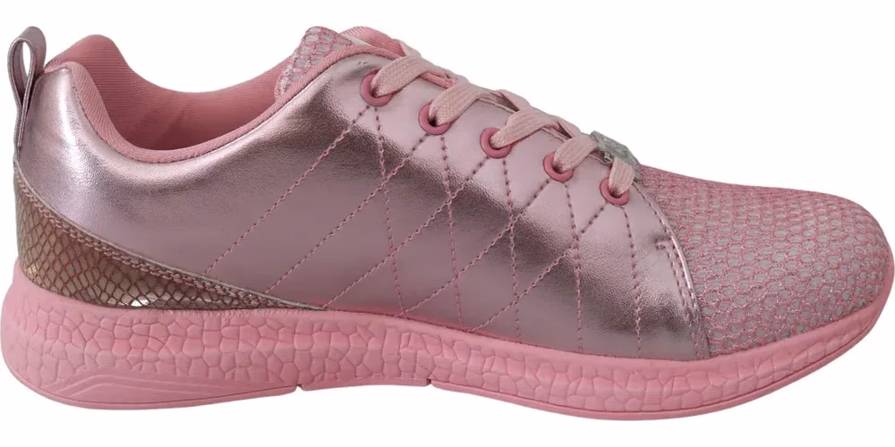 Plein Sport Pink Blush Polyester Runner Gisella Sneakers Shoes