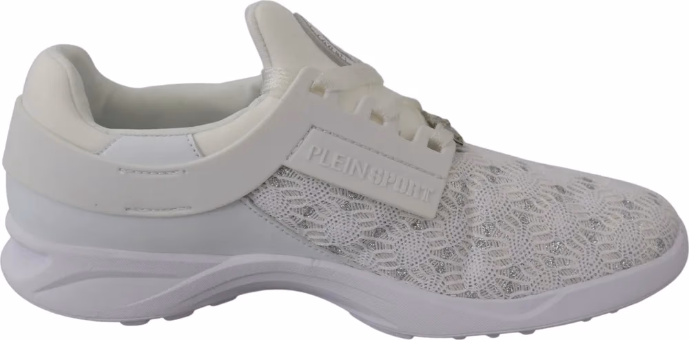 Plein Sport White Polyester Runner Beth Sneakers Shoes