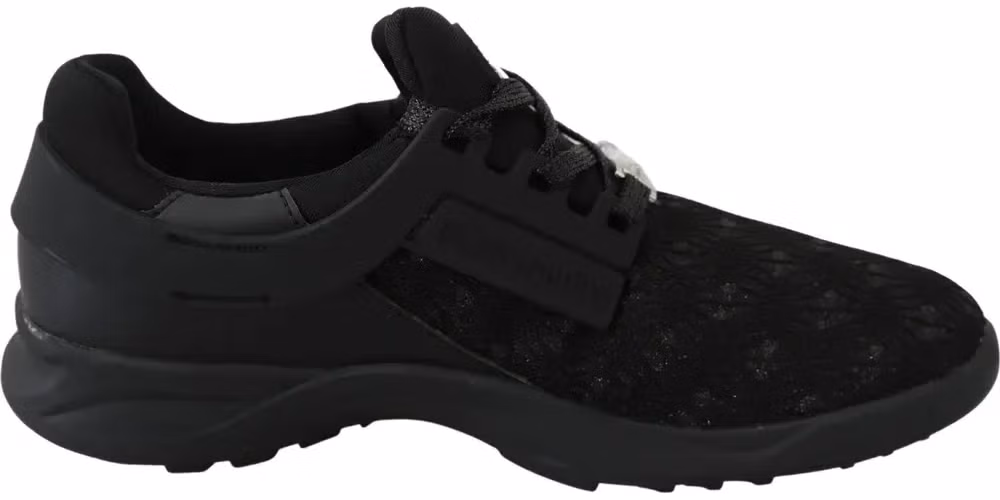 Plein Sport Black Polyester Runner Beth Sneakers Shoes