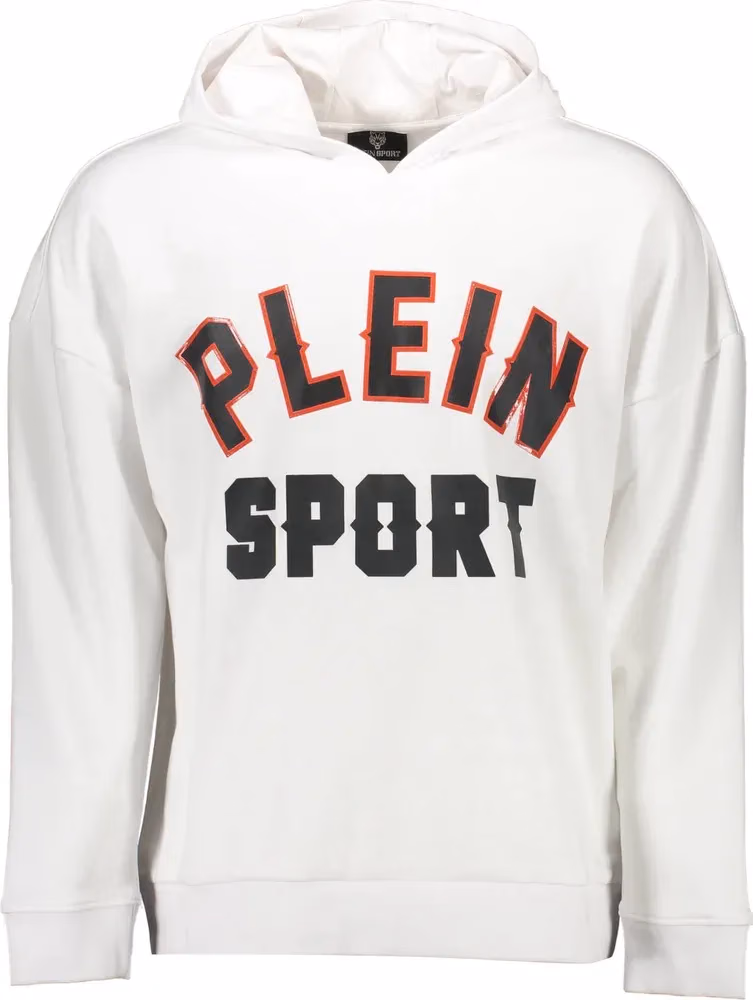 Plein Sport Bianco Cotton Men Sweatshirt