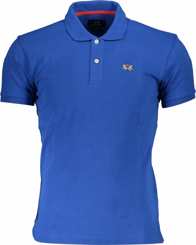 La Martina Blue Cotton Polo Shirt