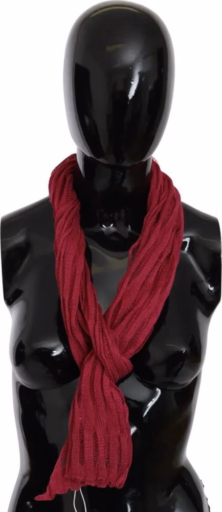 John Galliano Bordeaux Neck Wrap Shawl Foulard Scarf