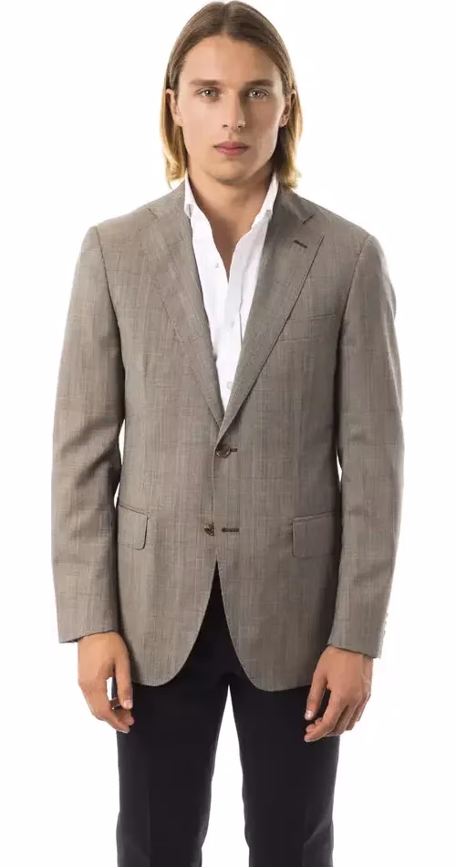 Uominitaliani Gray Wool Mens Blazer