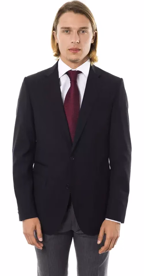 Uominitaliani Black Wool Men's Blazer
